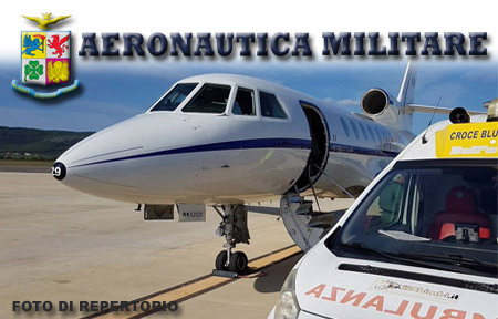 هوانوردی، پرواز آمبولانس برای انتقال فوری کودک یک روزه از کالیاری به میلان