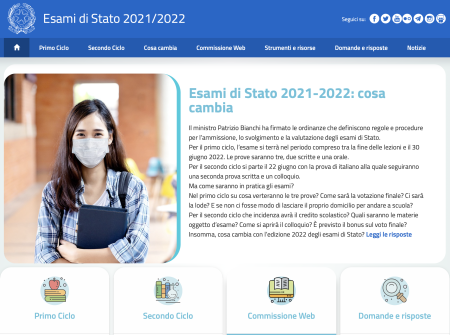 Examens d'État 2022, le nouveau site dédié est en ligne