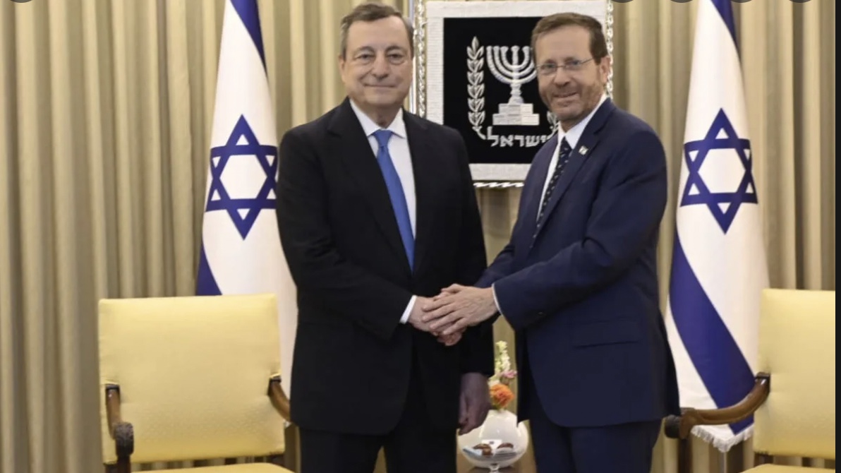 Draghi gaz, güvenlik ve ikili işbirliği için İsrail'de