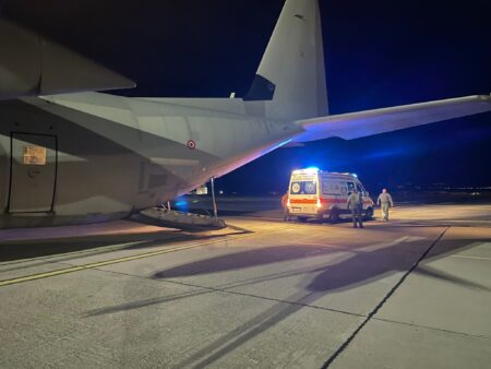 Trasporto sanitario urgente da Reggio Calabria a Ciampino con C130J dell’Aeronautica Militare