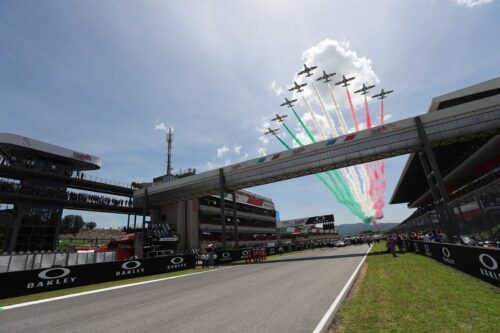 Moto GP. Le Frecce Tricolori alla partenza del Gran Premio d’Italia Oakley