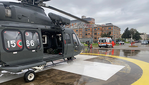 Elicottero HH-139B trasporta un uomo in gravi condizioni di salute dall’isola di Ponza a Latina