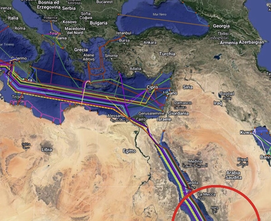 Gli Houthi minacciano di colpire le reti dei cavi sottomarini nel Mar Rosso